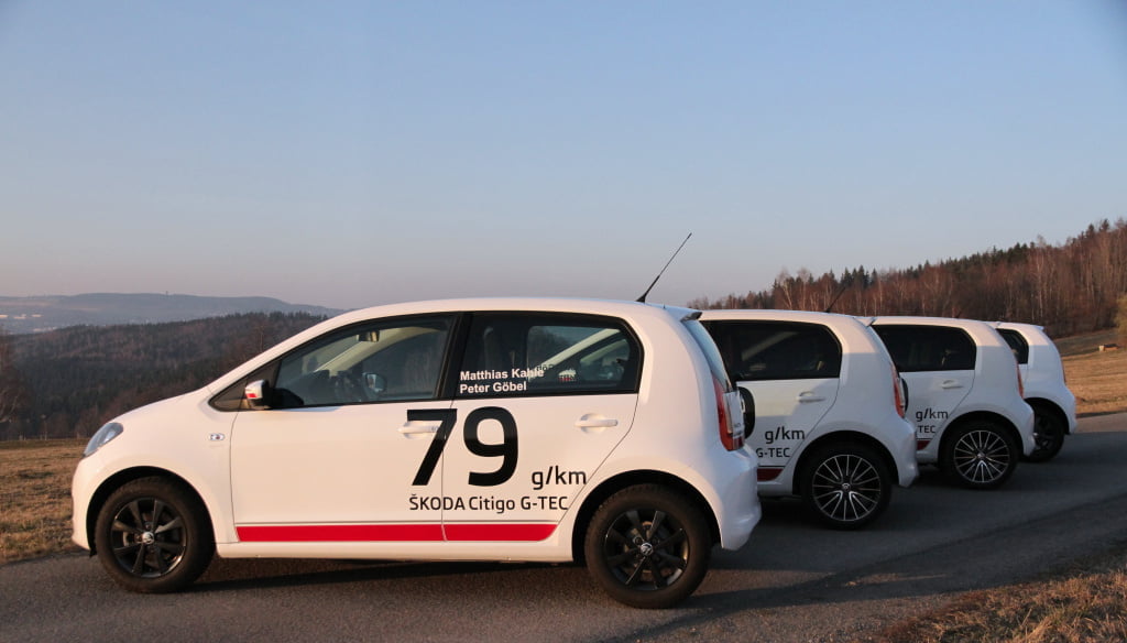 Vier SKODA Citigo G-TEC starten bei Rallye Monte-Carlo fźr alternative Energien