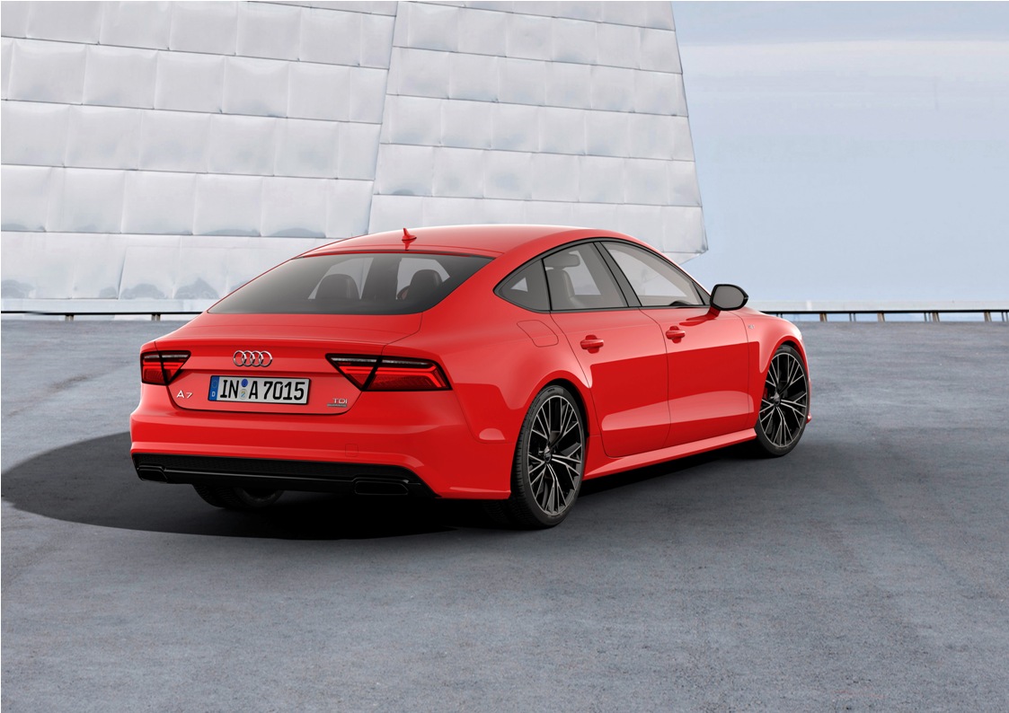 Standaufnahme    Farbe: Misanorot    Verbrauchsangaben Audi A7 Sportback 3.0 TDI competition: Kraftstoffverbrauch kombiniert in l/100 km: 6,1; CO2-Emission kombiniert in g/km: 162