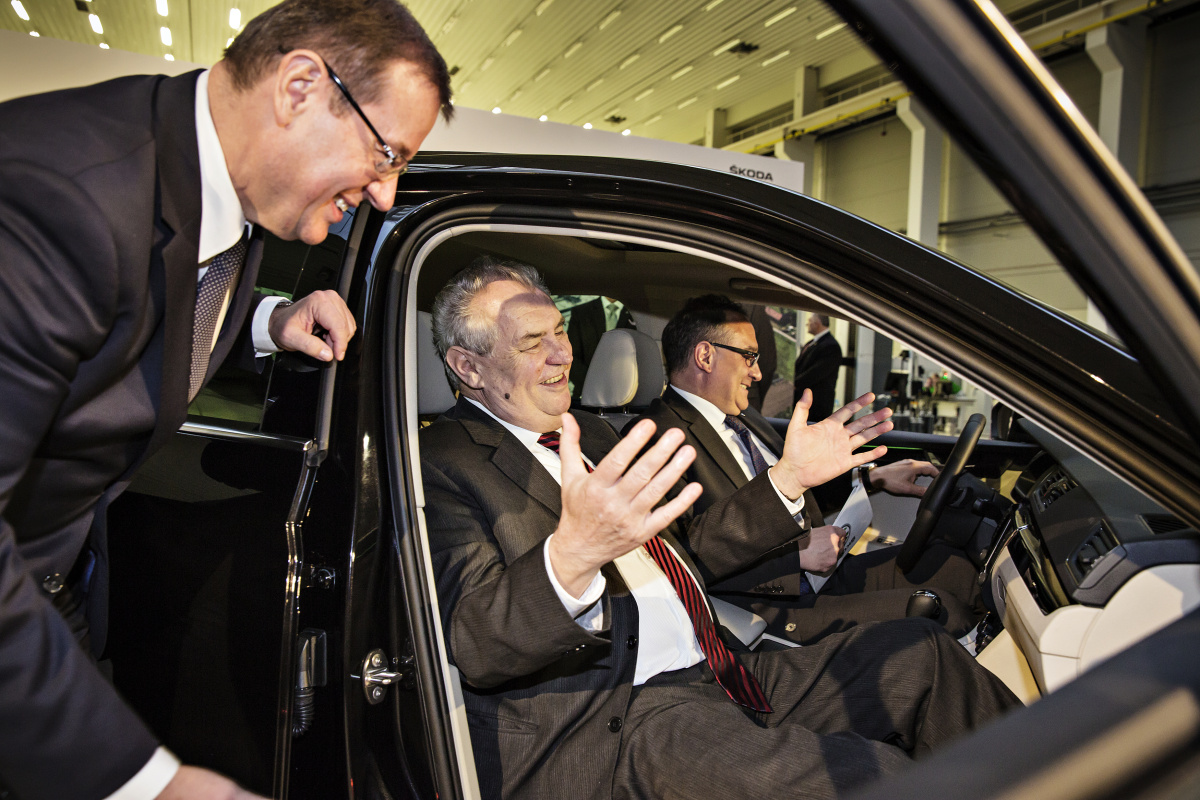 prezident Miloš Zeman, Škoda Auto, závod Kvasiny