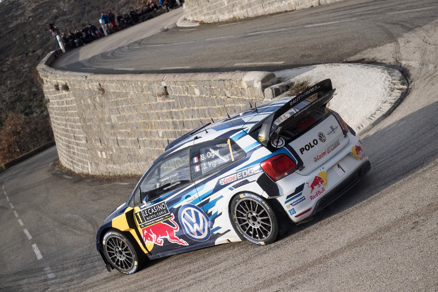 Sebastien Ogier (FRA) competes during the FIA World Rally Championship 2016 in Monte Carlo, Monaco on January 24, 2016